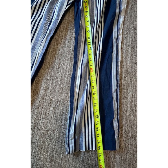 Liz Clairbourne Cotton Linen Blend Casual Womens Striped Pants Size 18 - Picture 3 of 8